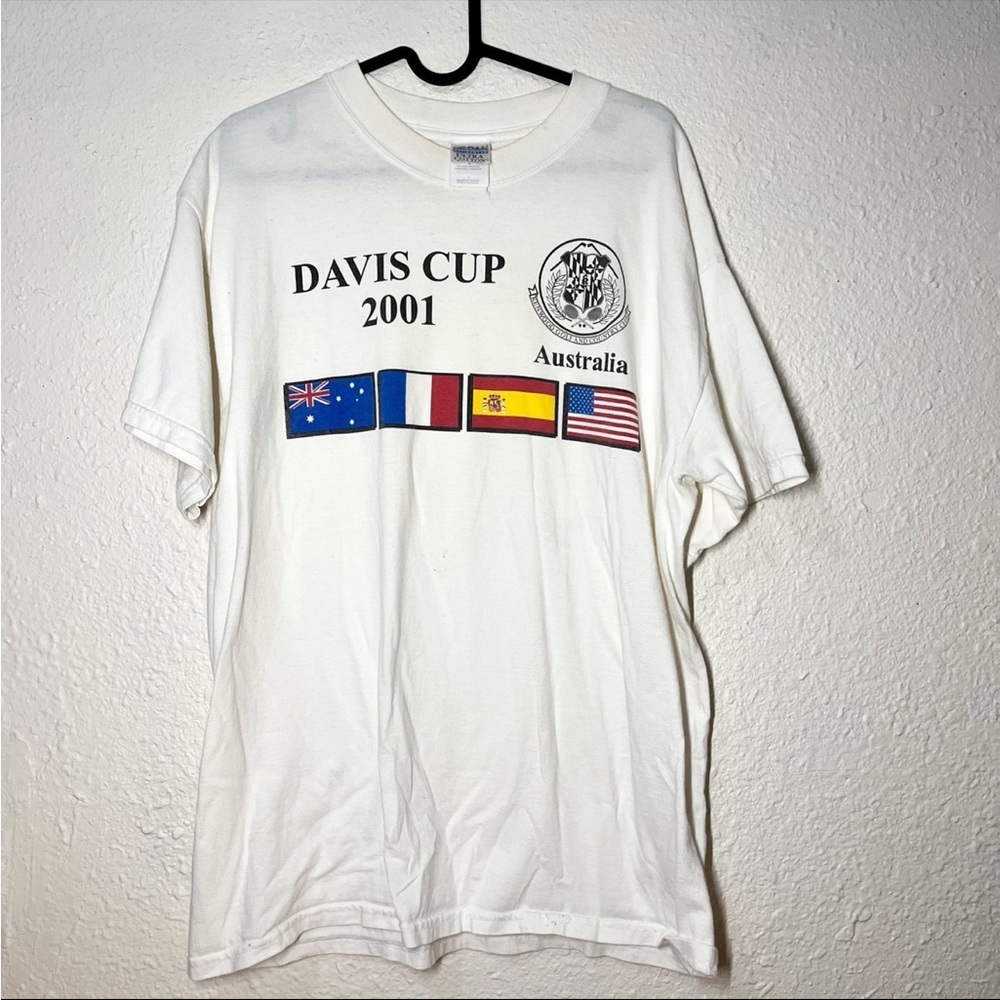 Vintage 2001 DAVIS CUP Tennis Graphic T-Shirt Mens L